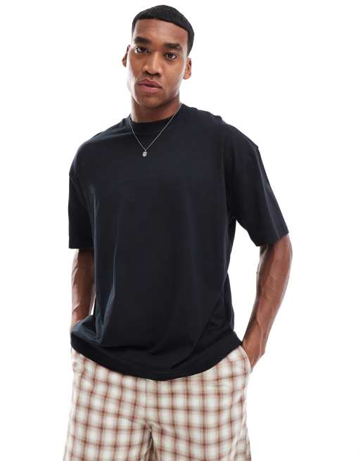Camiseta negra extragrande con estampado de dibujo lineal en la espalda de ASOS DESIGN, 2 de 4