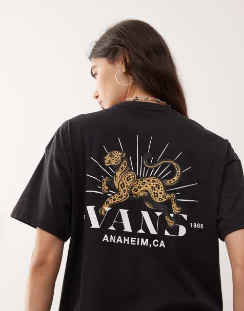 Camiseta negra extragrande con estampado de leopardo y palma de Vans - view 1