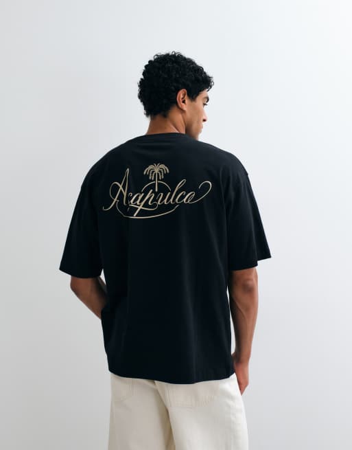 Camiseta negra extragrande con estampado de texto en la espalda de ASOS DESIGN, 5 de 5