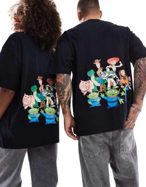 Camiseta negra extragrande con estampado de 