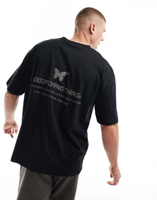 Camiseta negra extragrande con estampado en relieve de Good For Nothing