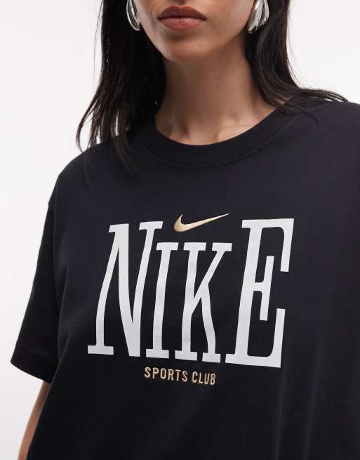 Camiseta negra extragrande con estampado gráfico Classic de Nike , 3 de 4