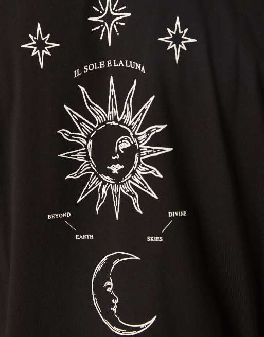 Camiseta negra extragrande con estampado gráfico cósmico de ASOS DESIGN , 5 de 5