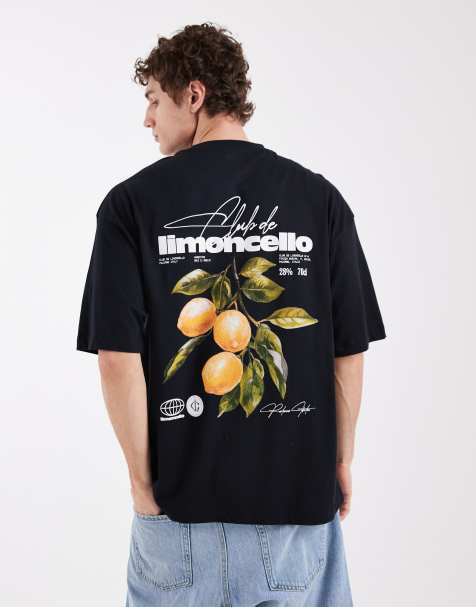 Camiseta negra extragrande con estampado gráfico de limones de ASOS DESIGN - view 1