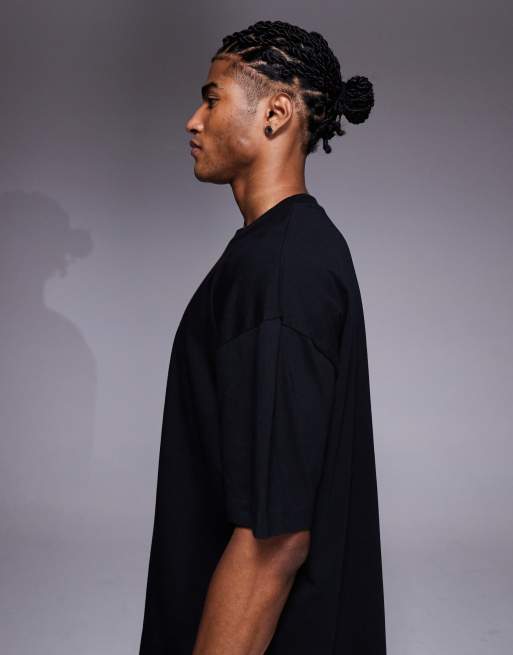 Camiseta negra extragrande con estampado gráfico de paisaje de ASOS DESIGN, 4 de 5