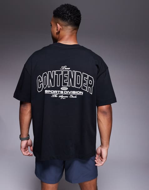 Camiseta negra extragrande con estampado trasero y acabado de secado rápido de tejido grueso de 4505 - view 1