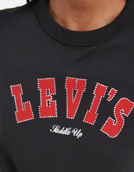 Camiseta negra extragrande con gráfico de Levi's, 2 de 4