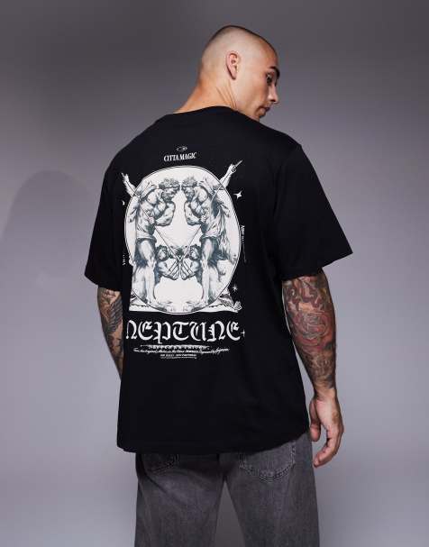 Camiseta negra extragrande con gráfico en la espalda de ADPT - view 1