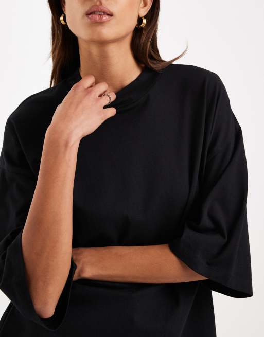 Camiseta negra extragrande con hombros caídos de Vero Moda, 4 de 4