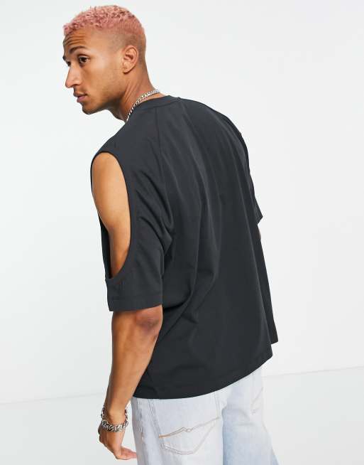 negra extragrande con hombros de punto grueso de ASOS DESIGN | ASOS