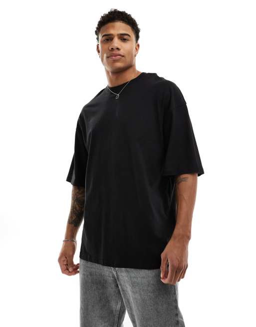 Camiseta negra extragrande de Jack & Jones