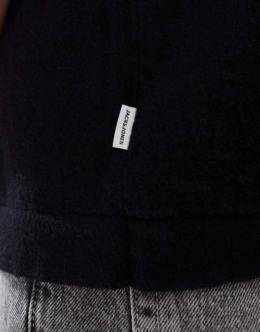 Camiseta negra extragrande de punto de Jack & Jones, 3 de 4