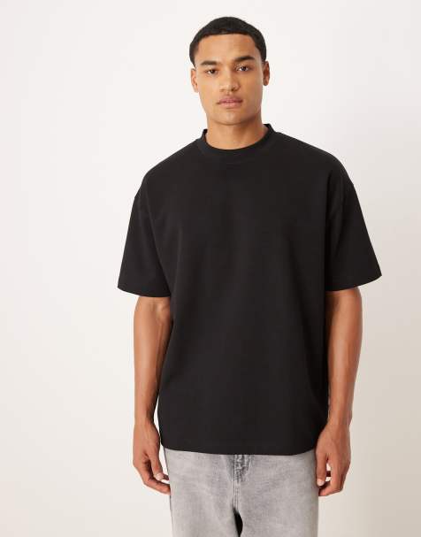 Camiseta negra extragrande de tejido grueso breatheMAX™ de mezcla de algodón de ASOS DESIGN - view 1