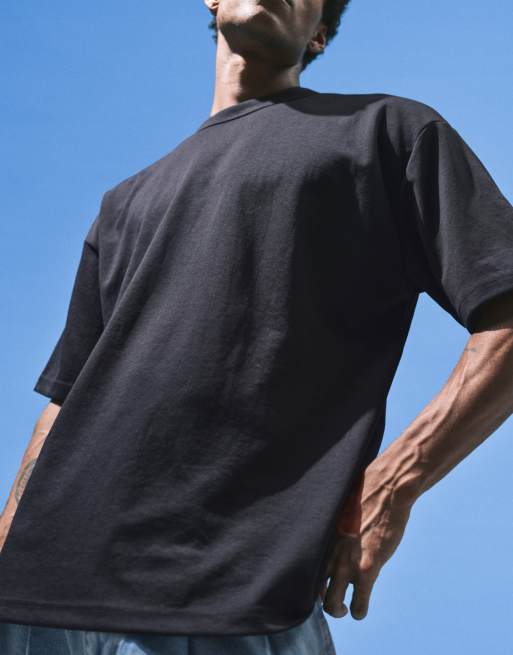 Camiseta negra extragrande de tejido grueso breatheMAX™ de mezcla de algodón de ASOS DESIGN, 3 de 5