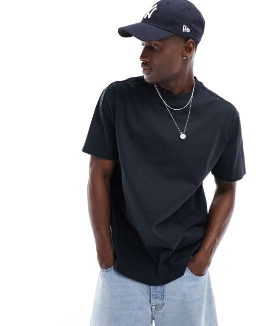 Camiseta negra extragrande de tejido grueso de Another Influence
