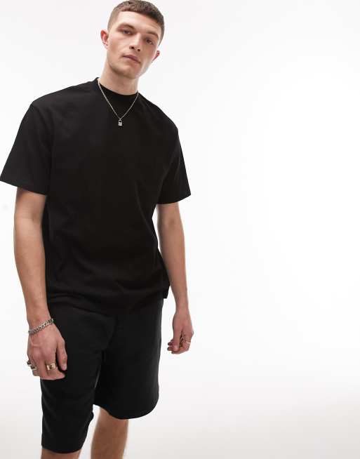 Camiseta negra extragrande de Topman
