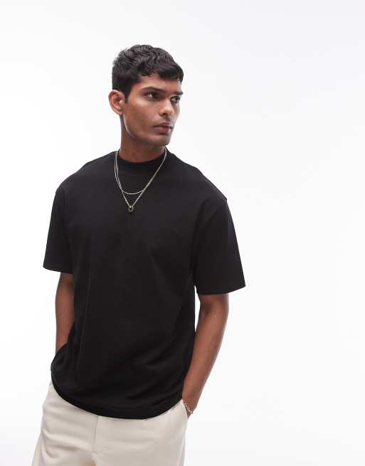 Camiseta negra extragrande de Topman