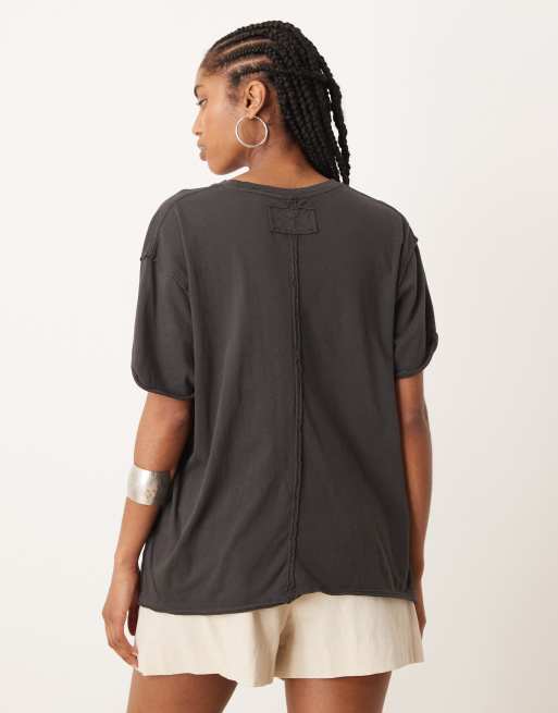 Camiseta negra extragrande Nina de Free People, 2 de 4