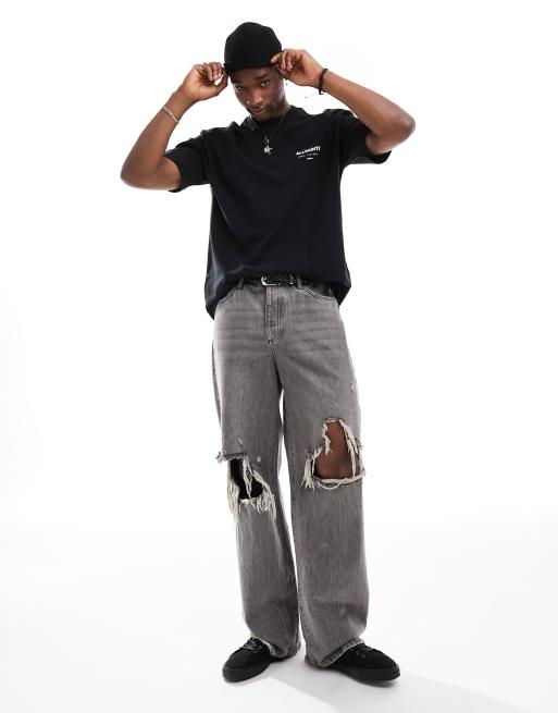 Camiseta negra extragrande de AllSaints | ASOS