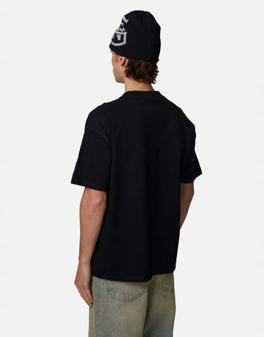 Camiseta negra holgada con detalle de monograma de Good For Nothing, 2 de 4