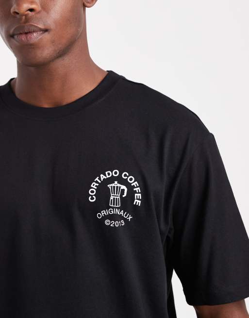 Camiseta negra holgada con estampado de café en la espalda de ONLY & SONS, 4 de 5