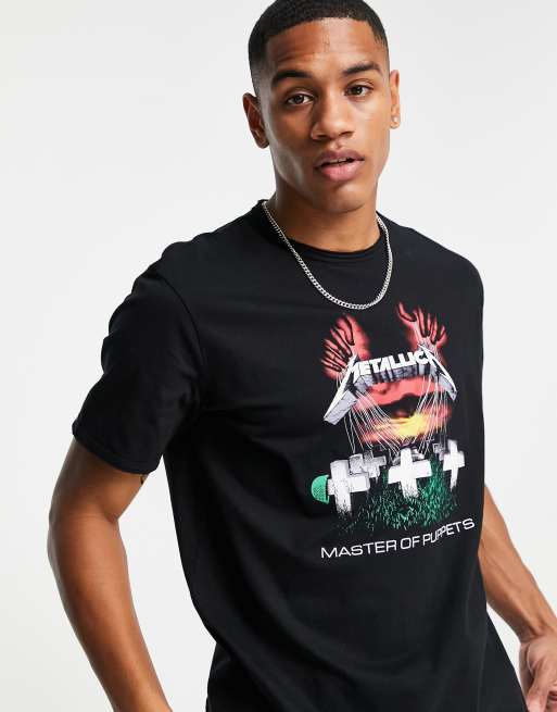 Camiseta negra holgada con estampado de Metallica de Only & Sons