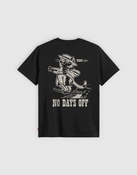 Camiseta negra holgada con estampado en la espalda "No Days Off" de Levi's - view 1