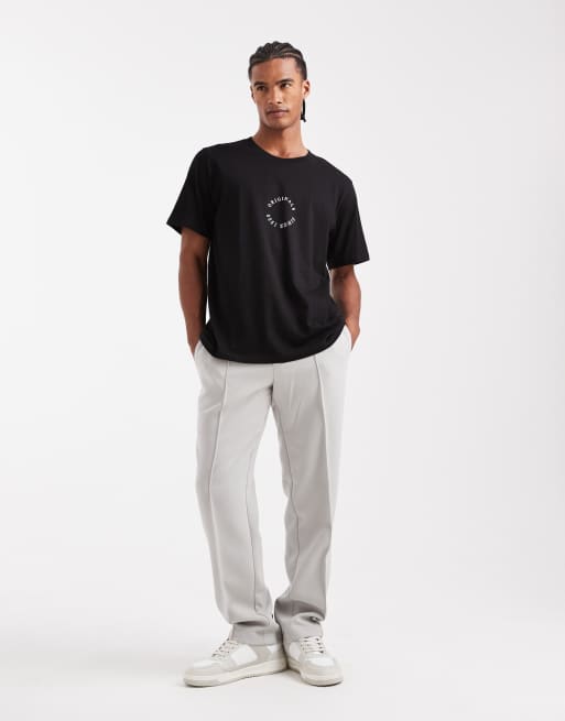 Camiseta negra holgada con estampado "Originals" de Jack & Jones, 2 de 5