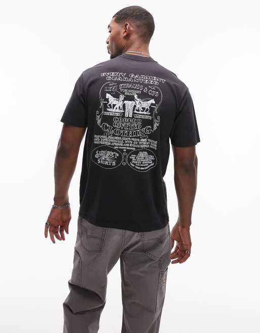 Camiseta negra holgada con estampado trasero de cartel de archivo de 2 caballos Vintage de Levi's