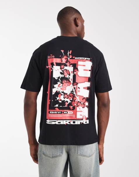 Camiseta negra holgada con gráfico de estilo sukajan de ASOS DESIGN - view 1