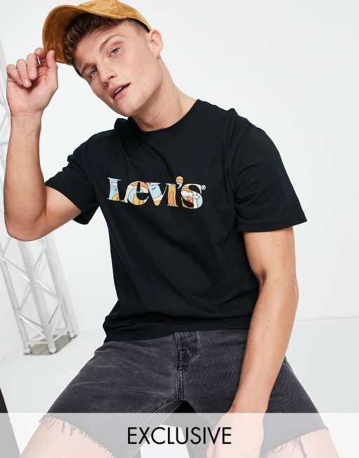 Camiseta negra holgada con logo en el pecho Modern Vintage exclusiva en ASOS de Levi's
