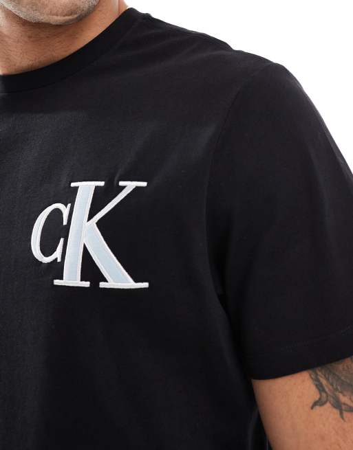 Camiseta negra holgada con parche del logo de Calvin Klein Jeans, 2 de 4