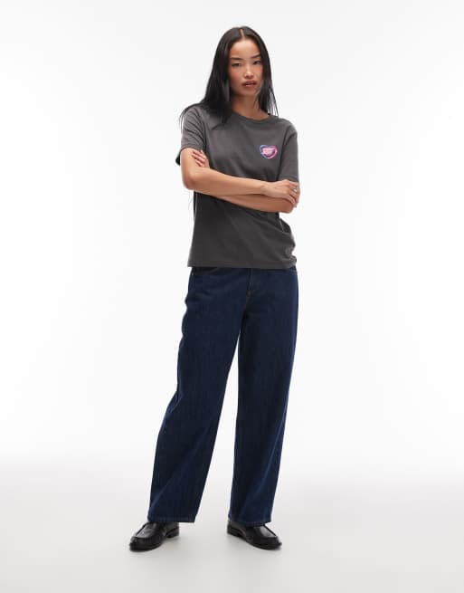 Camiseta negra holgada de manga corta con logo estilo neón de Tommy Jeans, 2 de 4