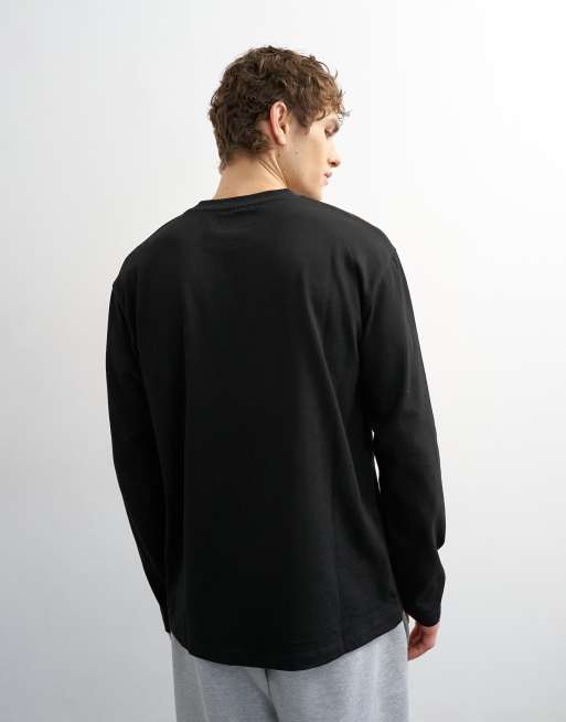 Camiseta negra holgada de manga larga de Topman , 3 de 5