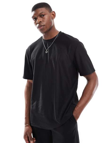 Camiseta negra holgada plisada de ONLY & SONS (parte de un conjunto) - view 1