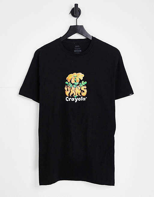 Hombre Tops | Camiseta negra Hot Flowers de Vans X Crayola - AN57927