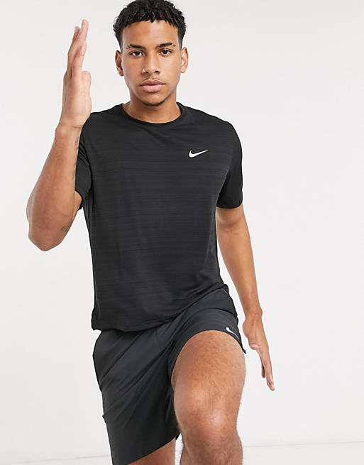 Hombre Tops | Camiseta negra Miler de Nike Running - BH58217
