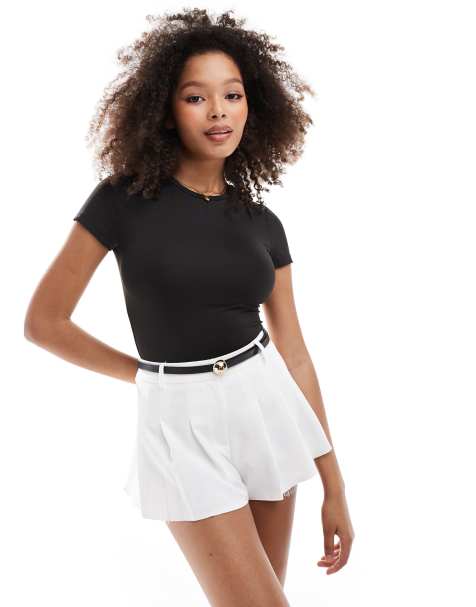 Camiseta negra muy ceñida con diseño encogido de JDY - view 1