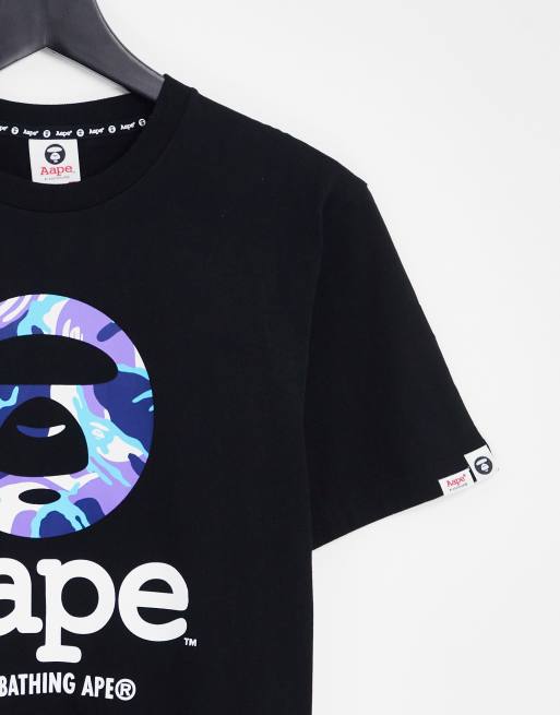 Camiseta negra Og Moonface AAPE by A Bathing Ape, 3 de 4