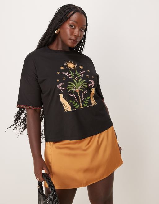 Camiseta negra Running Wild de Never Fully Dressed Plus (parte de un conjunto)