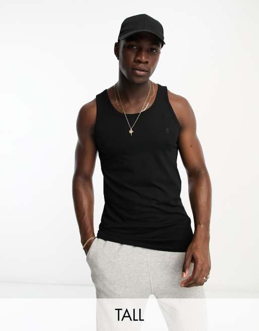 Camiseta negra sin mangas de French Connection Tall