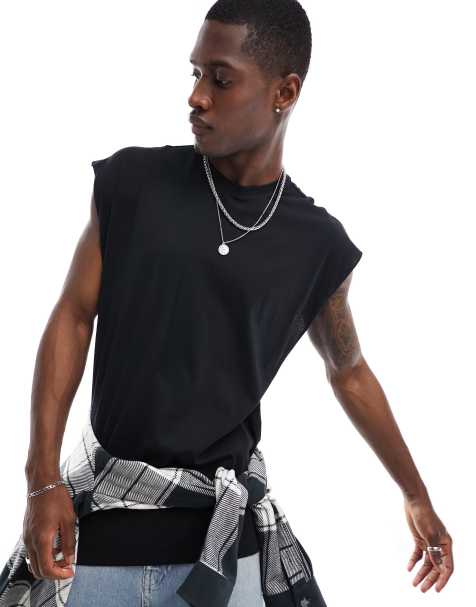 Camiseta negra sin mangas extragrande de New Look - view 1