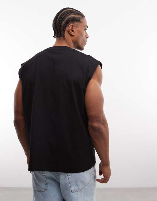 Camiseta negra sin mangas extragrande de Weekday, 4 de 5