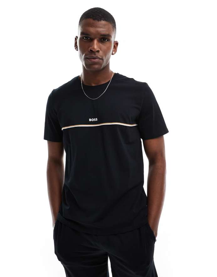 BOSS Bodywear Camiseta negra Unique de (parte de un conjunto)