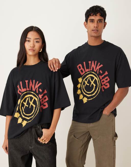 Camiseta negra unisex extragrande con estampado de Blink 182 de ASOS DESIGN, 2 de 4