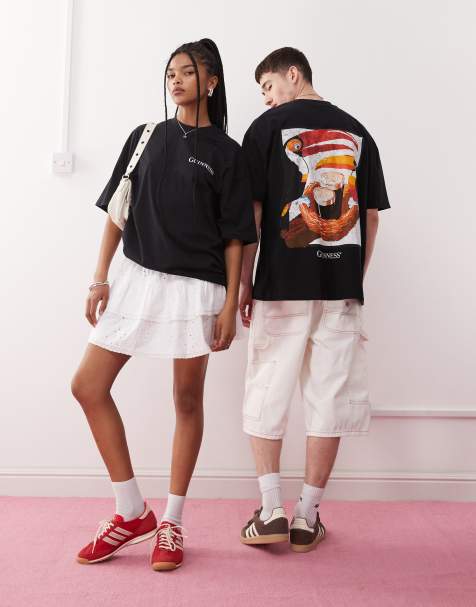 Camiseta negra unisex extragrande con estampado "Guinness" de ASOS DESIGN - view 1