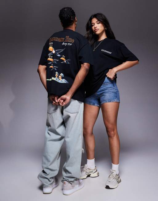 Camiseta negra unisex extragrande con estampado "Guinness" de ASOS DESIGN, 3 de 4