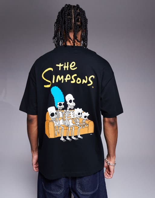 Camiseta negra unisex extragrande con estampado 