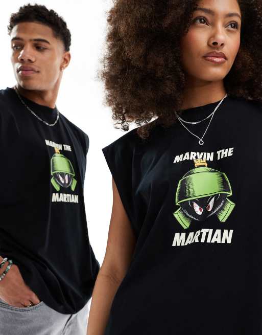 Camiseta negra unisex extragrande con estampados gráficos con