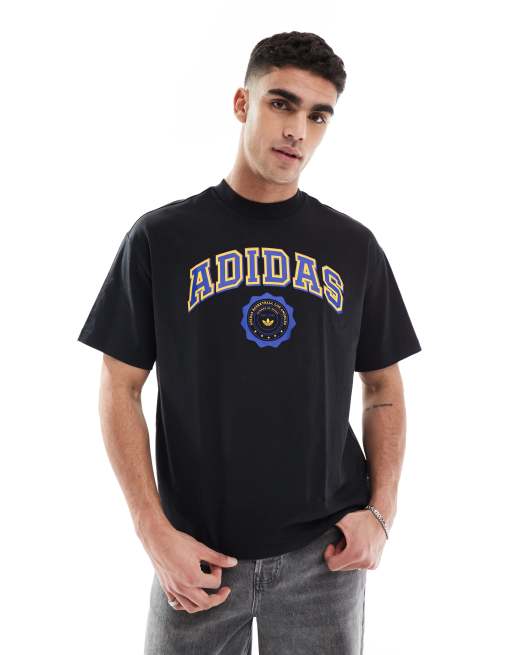 Camiseta negra y azul real con estampado gráfico Summer of Sport de adidas Originals